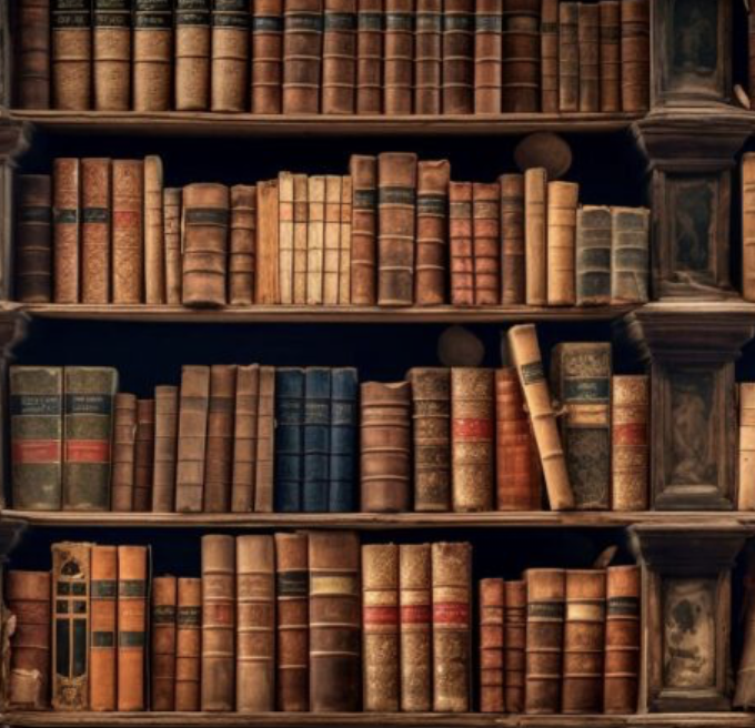 Books on a shelf
